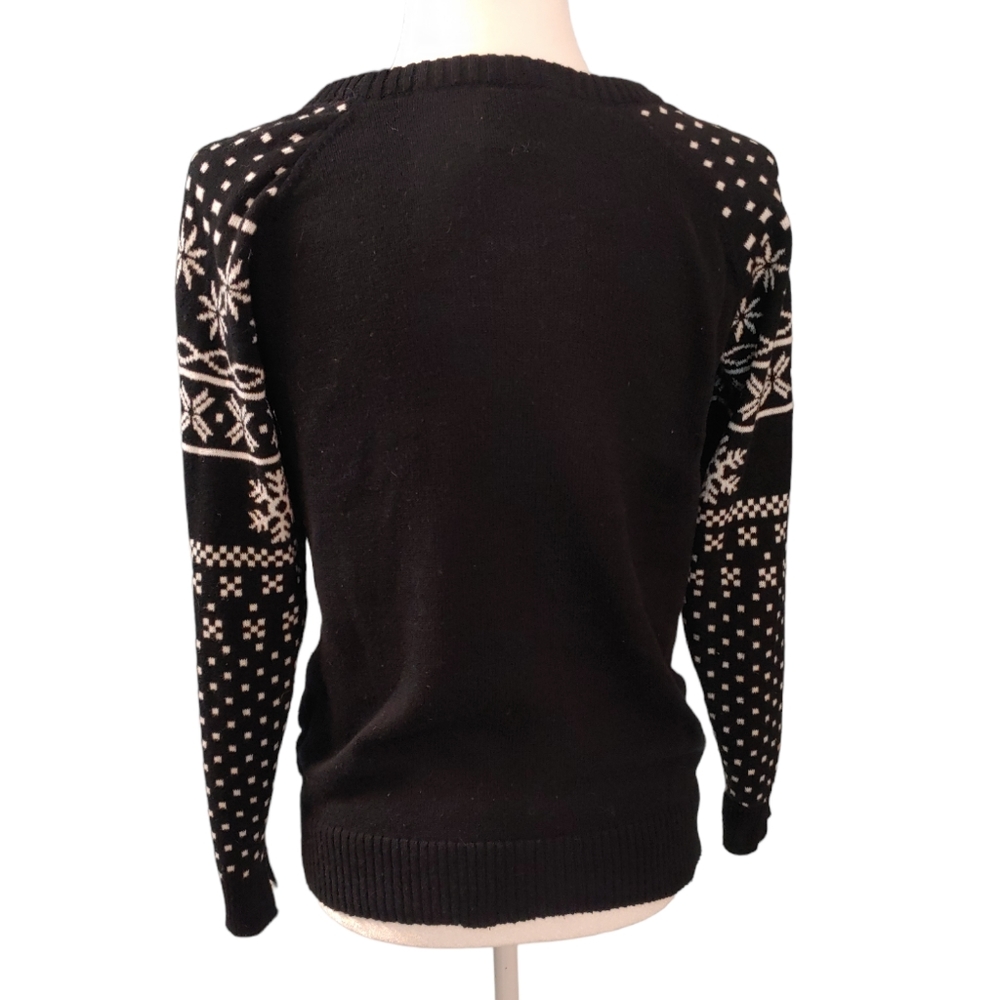 WELL WORN HOLIDAY SWEATER Black Size Medium Ugly Christmas Sweater Gingerbread - Picture 3 of 11